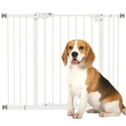 Cancellino per Cani Regolabile fino a 100 cm Senza Viti con 2 Estensioni e Altezza 72 cm, Bianco