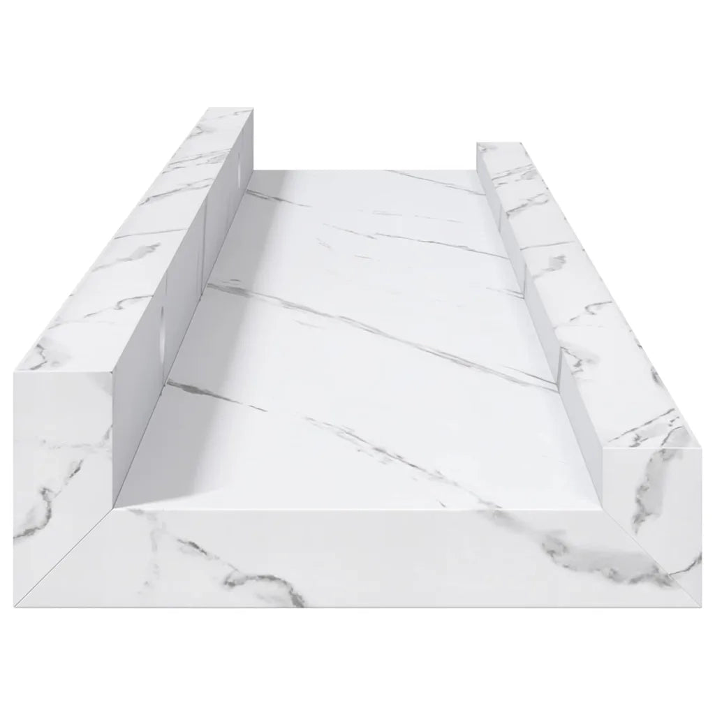 Scaffale da parete 4 pcs Marmo Bianco 40 x 9 x 3 cm