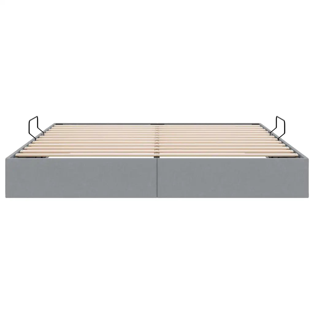 Letto con Contenitore Grigio Chiaro 193 x 203 cm Tessuto 3370060