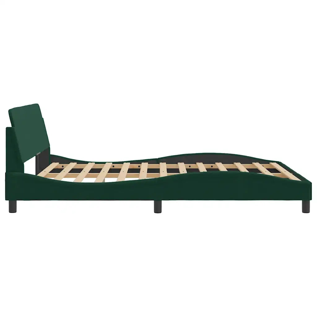 Giroletto-Struttura Letto Dover Verde Scuro 160x200 cm in Velluto