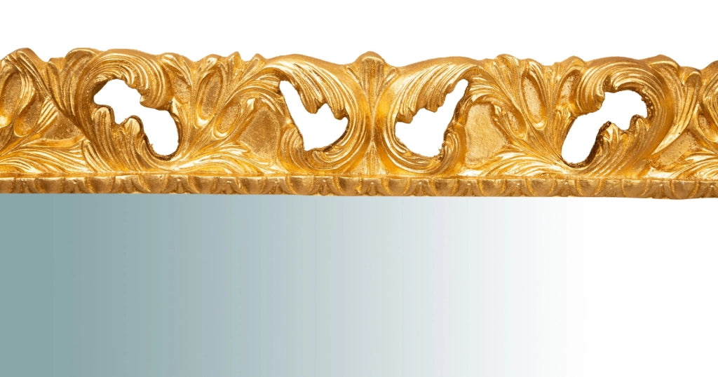 Biscottini SPECCHIERA DA PARETE VERTICALE/ORIZZONTALE IN LEGNO FINITURA FOGLIA ORO ANTICATO L120XPR8XH100 cm Made in Italy