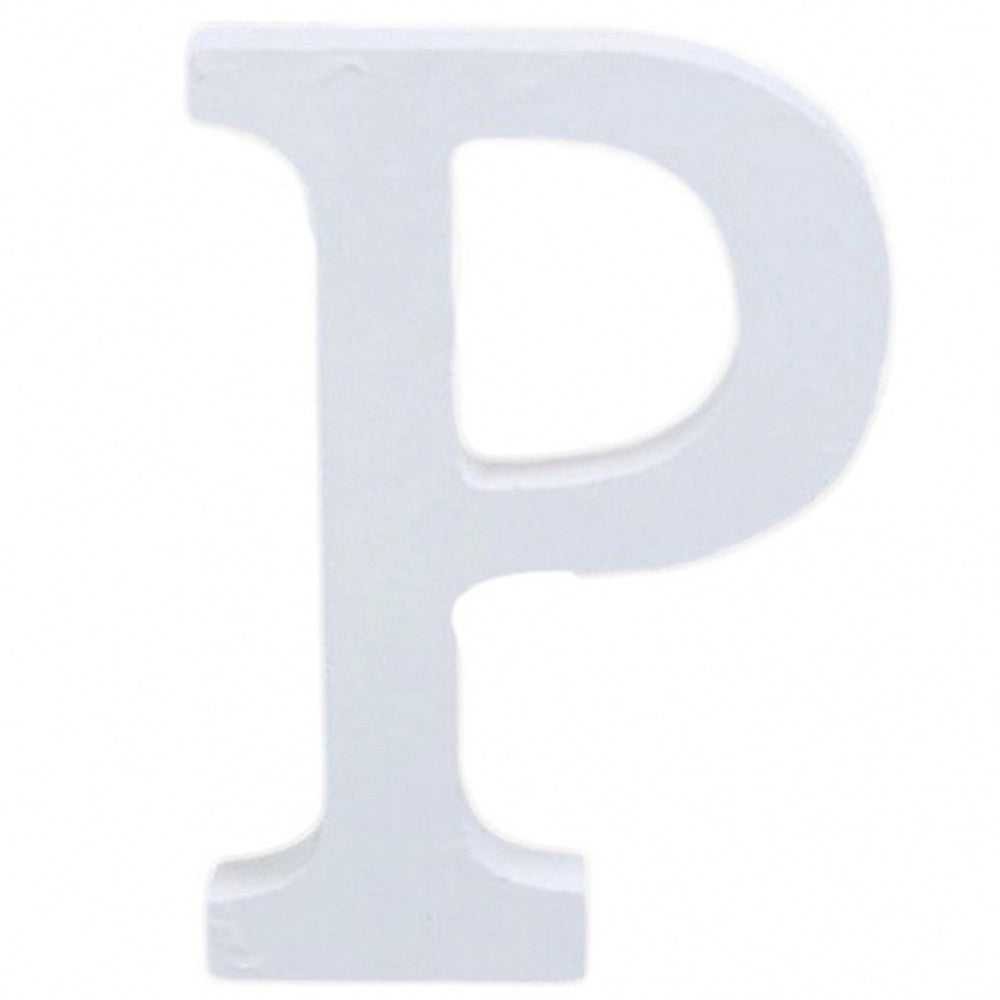 Trade Shop - Lettera P In Legno Bianco 11cm Decorazione Confettata Compleanno Promessa Wedding -