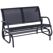 PANCHINA A DONDOLO BIPOSTO IN METALLO 123 X 70 X 87 CM NERA