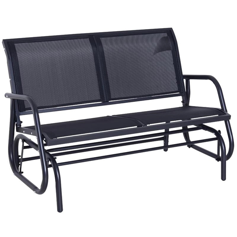 PANCHINA A DONDOLO BIPOSTO IN METALLO 123 X 70 X 87 CM NERA