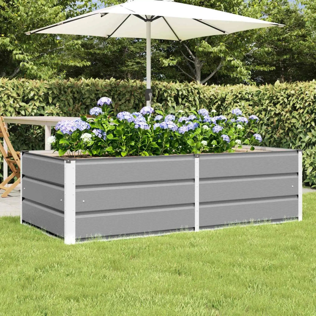 Fioriera Grigio chiaro 160 x 80 x 45 cm Acciaio 42018140