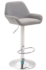 Sgabello Braga in tessuto grigio,cromo