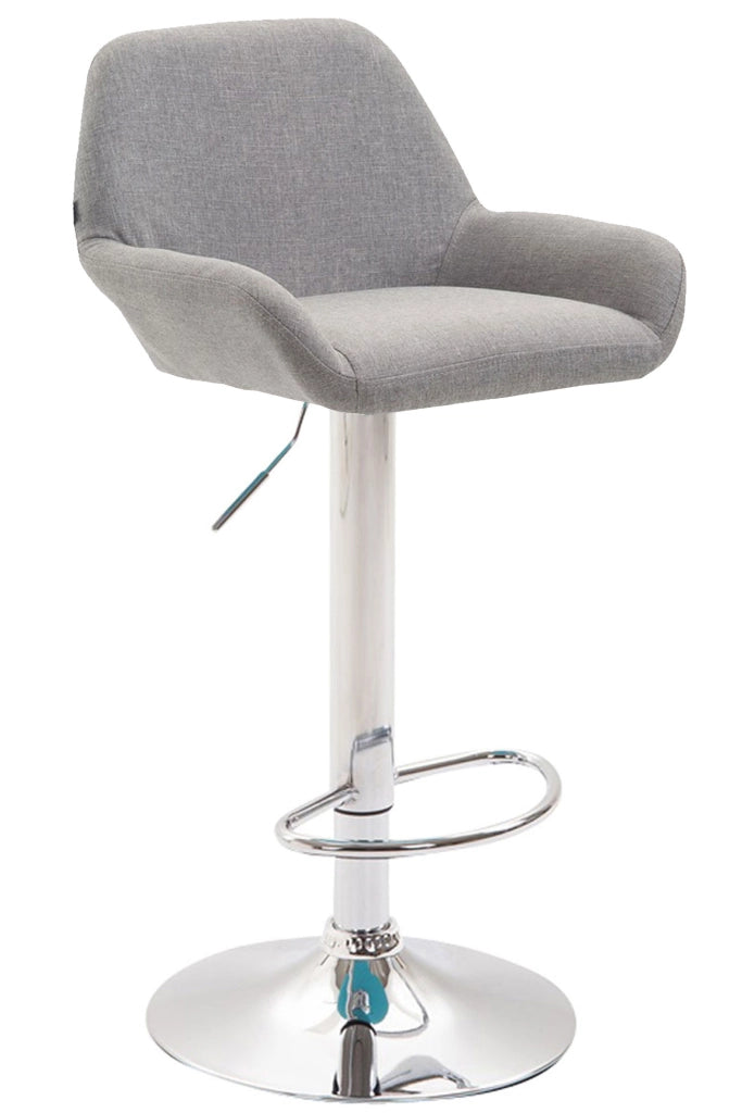 Sgabello Braga in tessuto grigio,cromo