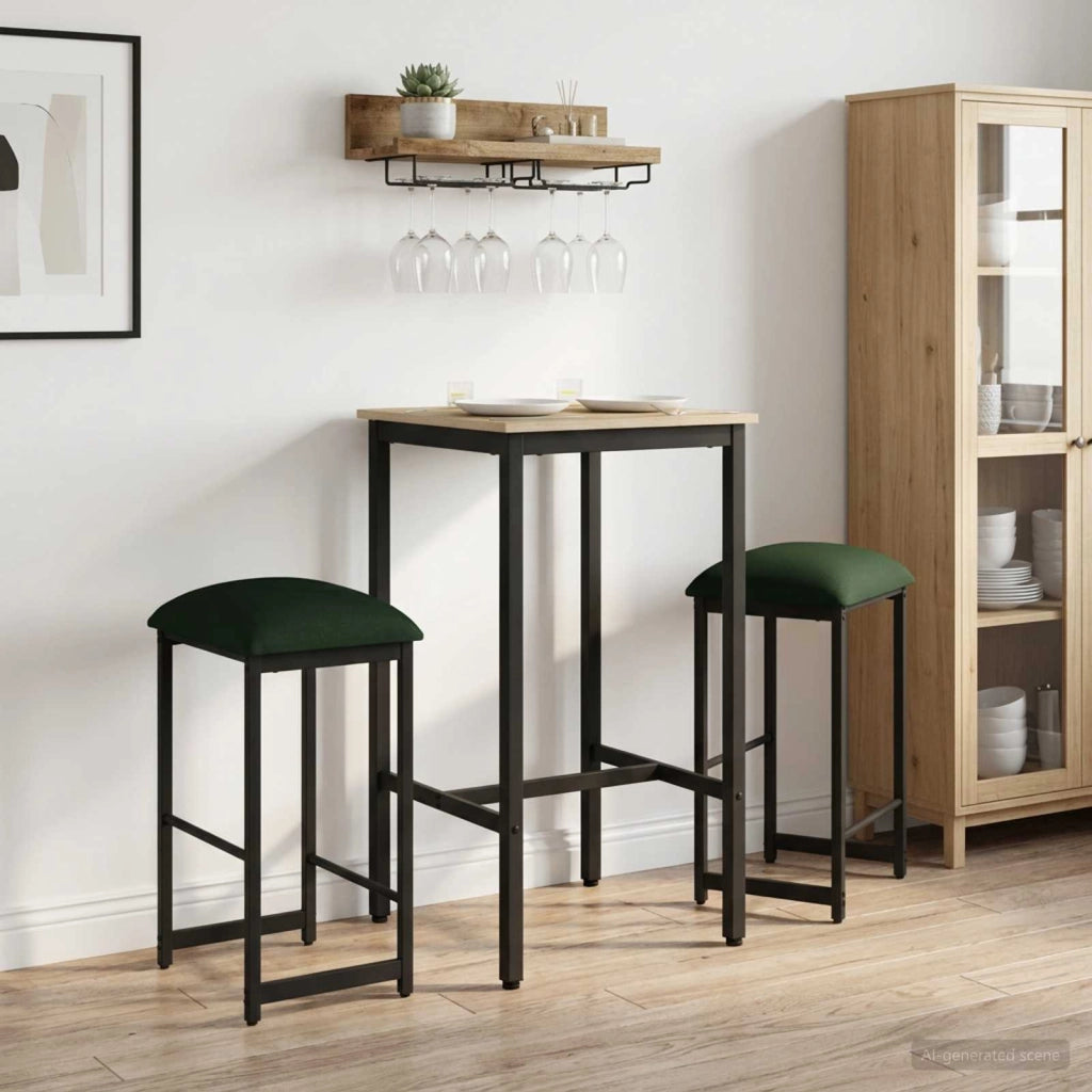 Sgabello da bar 2 pz Verde Scuro 40 x 32 x 64 cm 8006212