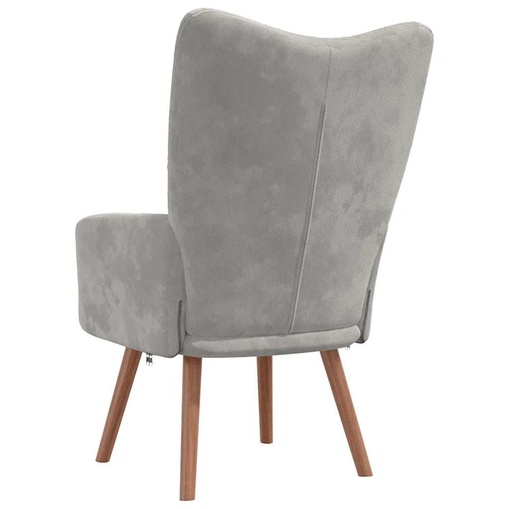 Poltrona Relax Grigio Chiaro in Velluto cod mxl 51722
