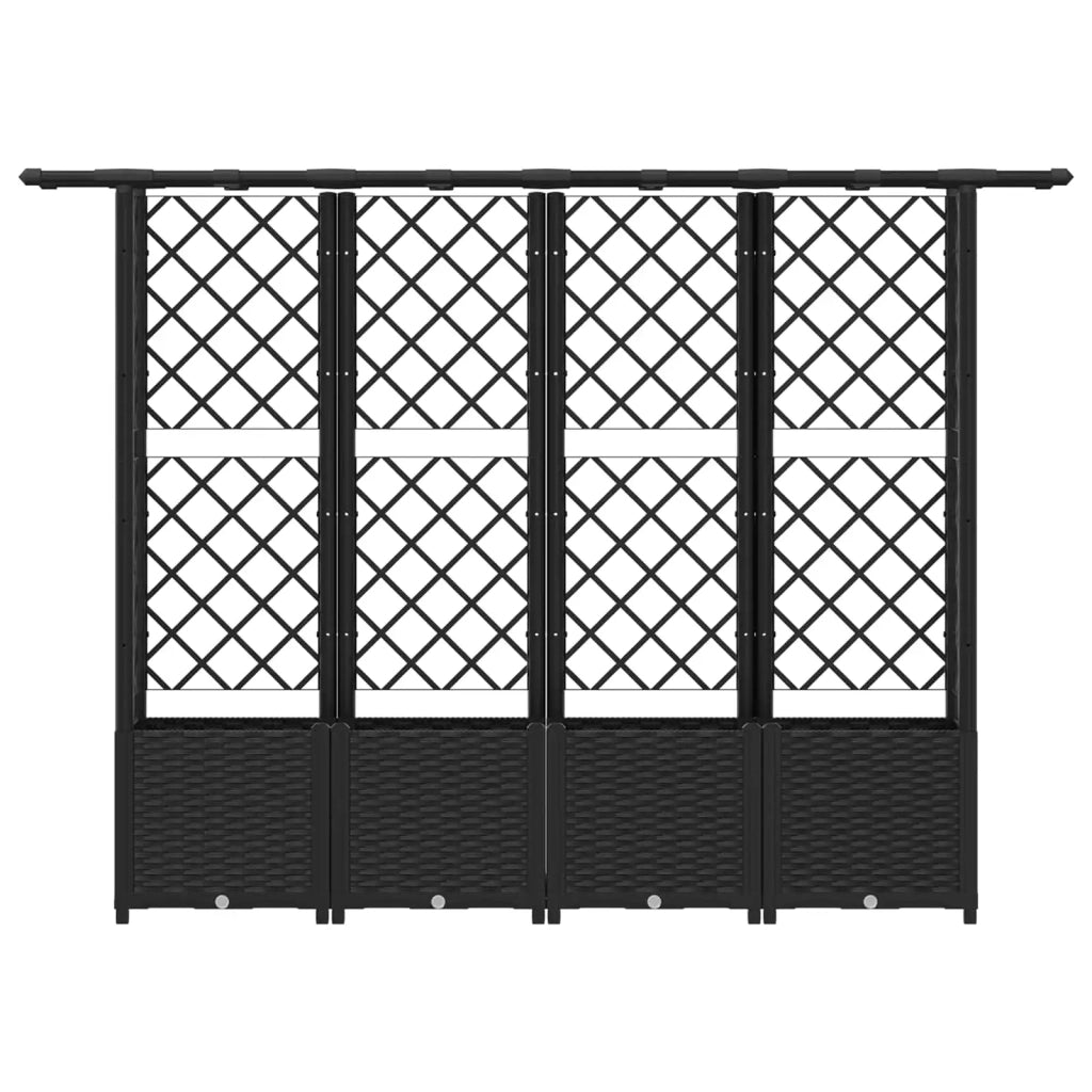 Letto Rialzato con Griglia e Tetto Nero 203 x 40 x 138 cm PP 42032544