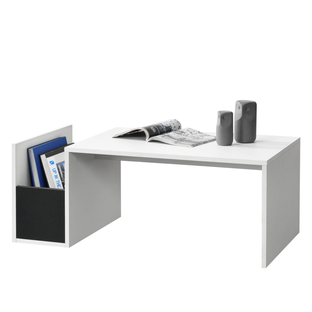 Tavolino da Salotto Bollnäs con Vano Aperto Laterale 90 x 45 x 35 cm - Bianco [en.casa]