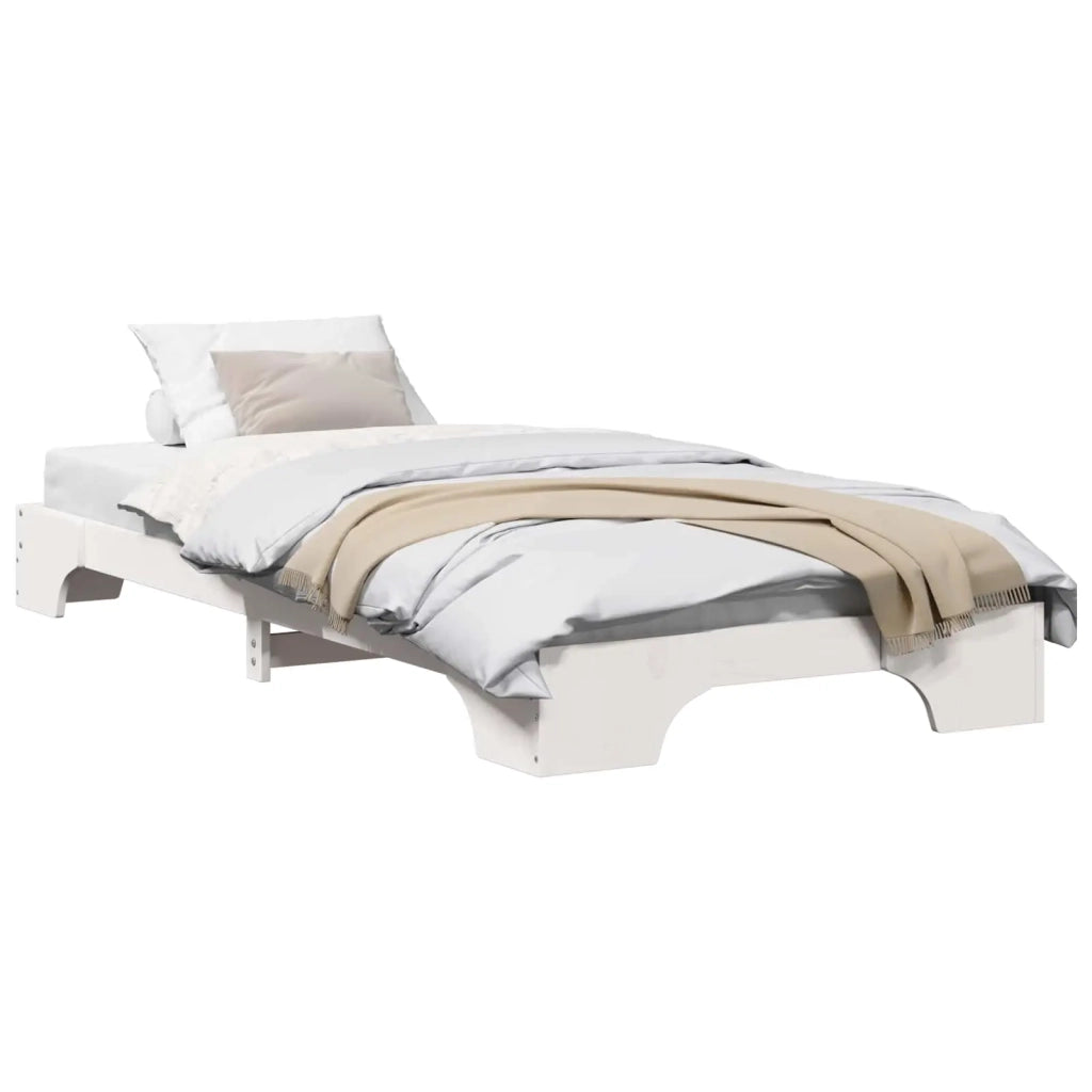 Struttura del letto Bianco 75 x 190 cm Pino massello 872888