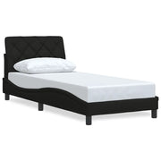 Letto singolo | Letto per adulti | Giroletto senza Materasso Nero 90x200 cm in Tessuto