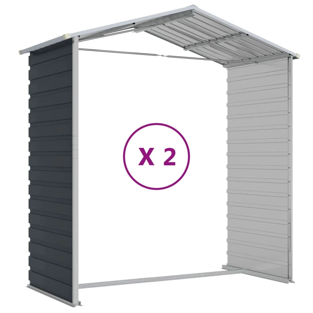 Casetta da giardino cabina ripostiglio casetta da esterno robusta casetta per attrezzi 191 x 215 x 198 cm acciaio zincato antracite 02_0022184