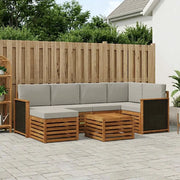 Set divano sezionale con cuscino 6 pcs Naturale e Grigio Chiaro 3384582