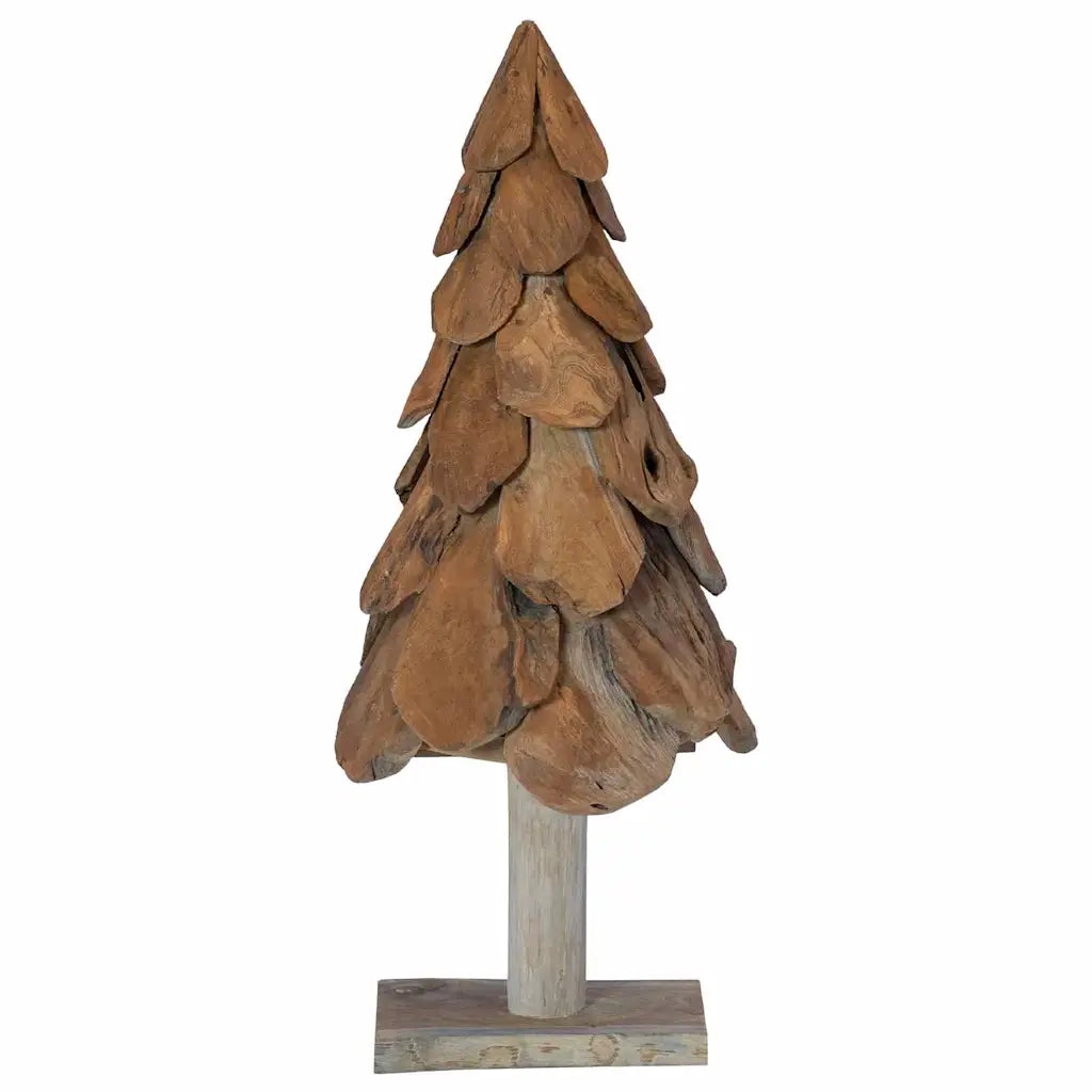 Albero di Natale Marrone 91 cm Legno massello di teak