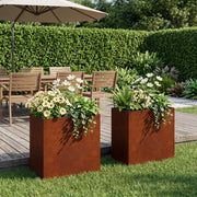 Vaso da giardino 2 pz Ruggine 50 x 30 x 40 cm Acciaio Corten 8005525