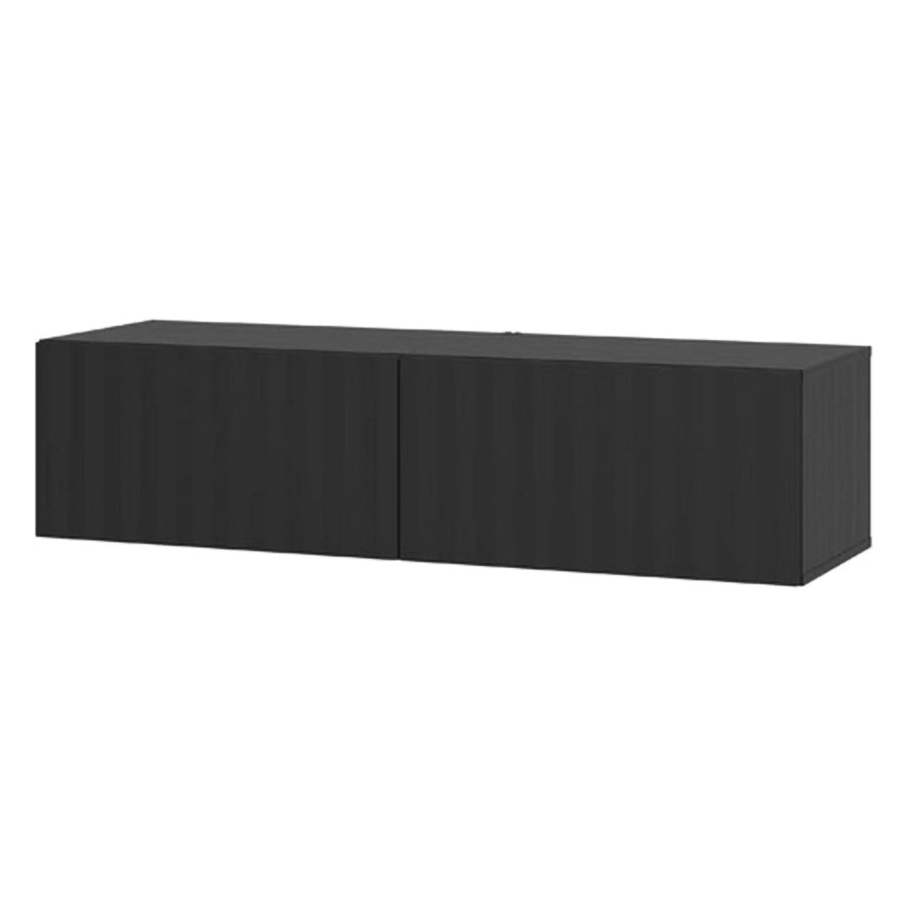 Vetto, Mobile Porta tv un Ripiano, 128x42x32h cm Nero
