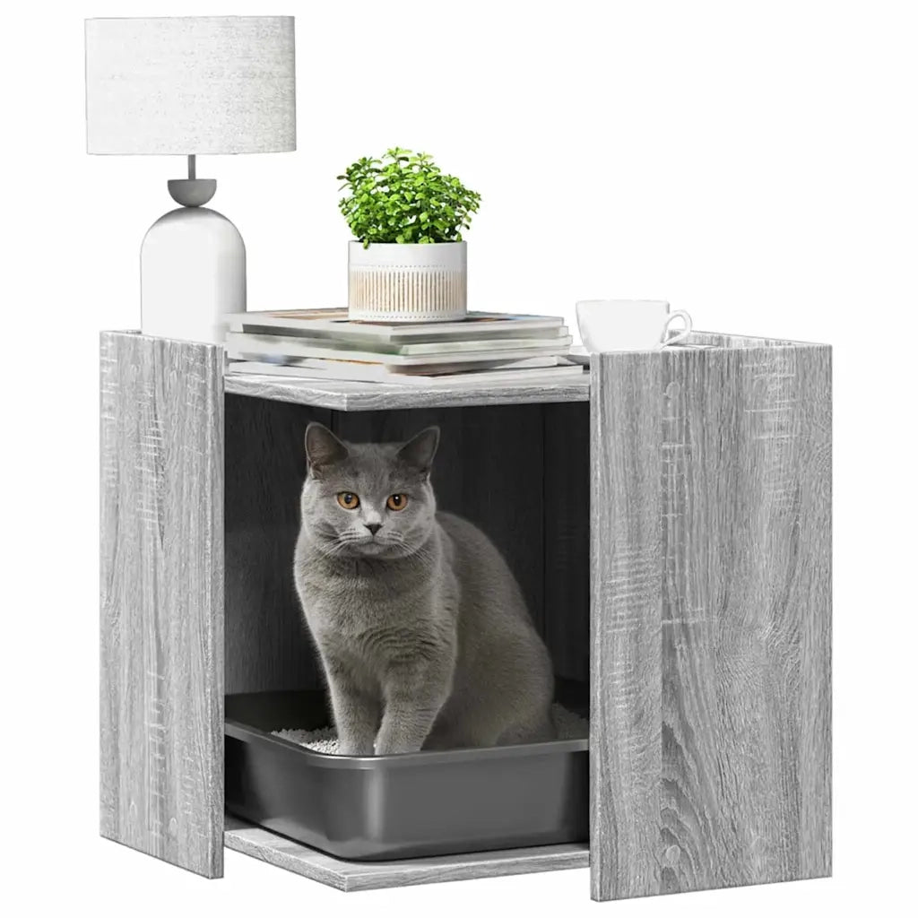 Recinto Lettiera Gatti Grigio Sonoma 53x53x51 cm in Truciolato 857756