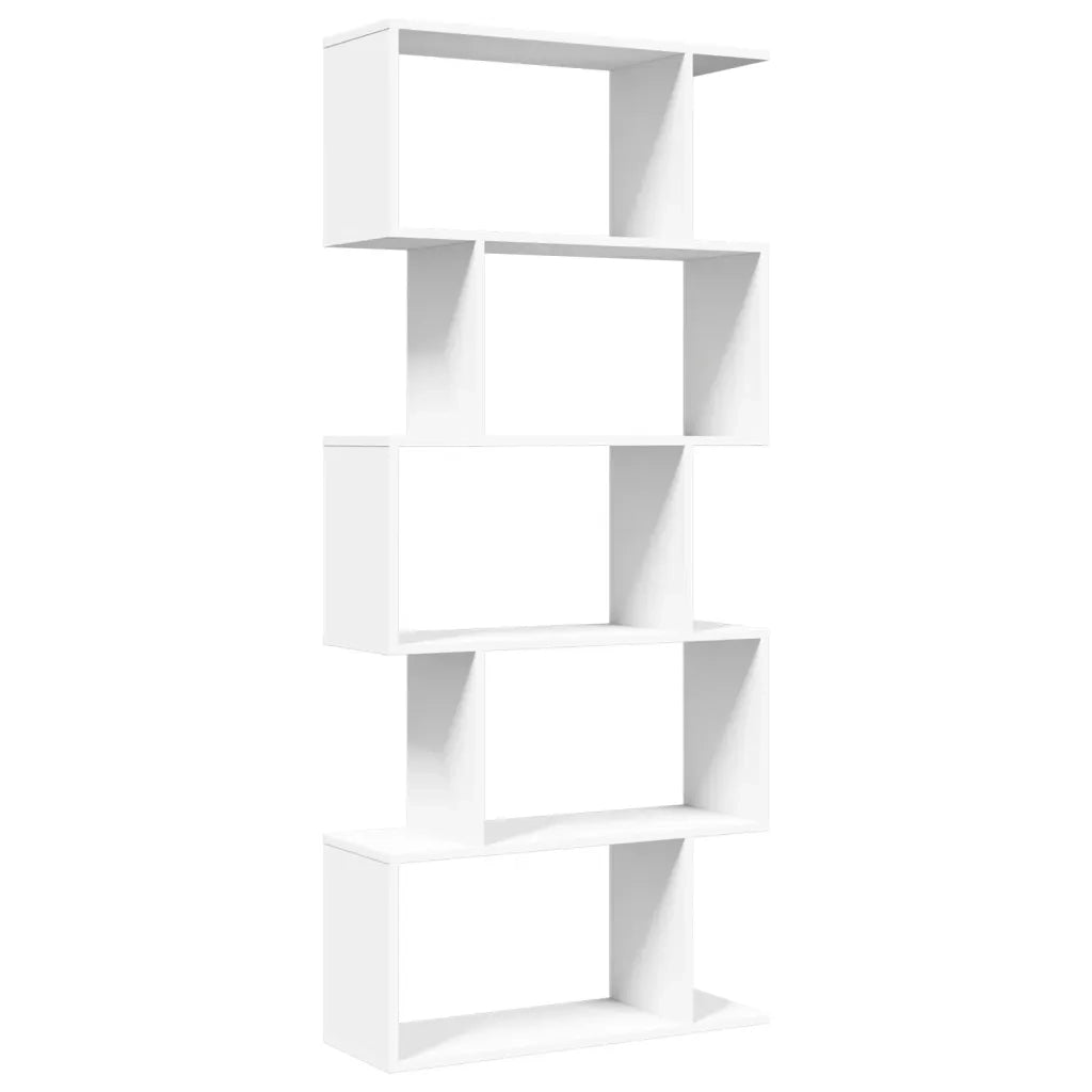 Libreria divisoria per ambienti a 5 ripiani bianca 70x24x161 cm in legno ingegnerizzato 858093