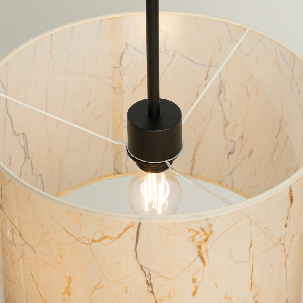 Lampada a sospensione PURELA marmo beige nero E27 40cm
