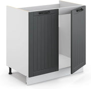 Mobile lavello cucina Fame-Line, Antracite casa di campagna, 80 cm, PL Rovere, per la combinazione con altri moduli della serie Fame-Line