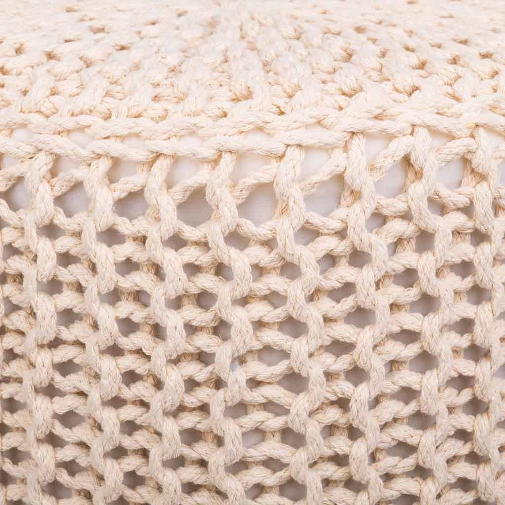 Sgabello in legno e cotone intrecciato 32x32x40h cm