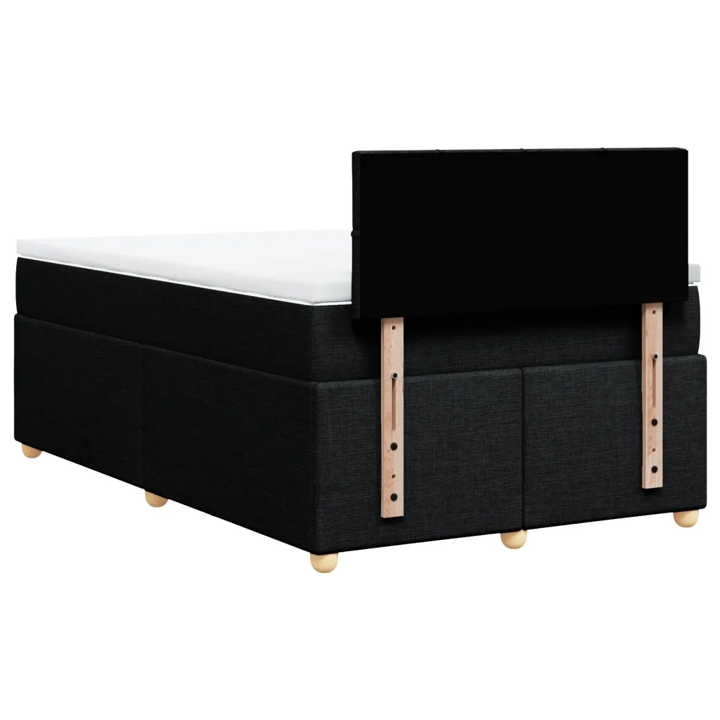 Giroletto a Molle con Materasso Nero 120x190 cm in Tessuto