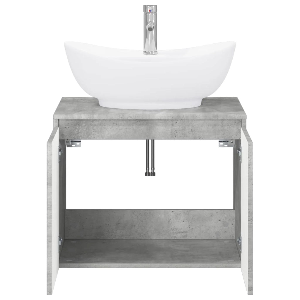 Set di mobili per il bagno Grigio Cemento Legno ingegnerizzato 3404343