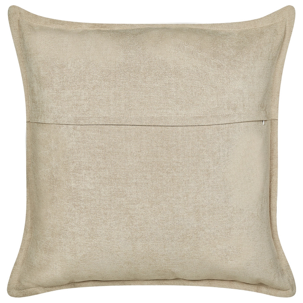 Set di 2 cuscini in cotone ricamati con motivo semplice beige 60 x 60 cm morbida imbottitura