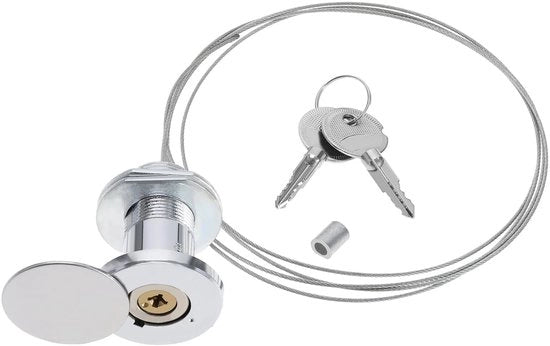 Chiusura di sicurezza per garage - Blocco di emergenza - Materiale: acciaio - Lunghezza: 1,7 m - 2 chiavi - Apertura di installazione: 23 mm - Facile da installare - Chiusura di sicurezza per porta