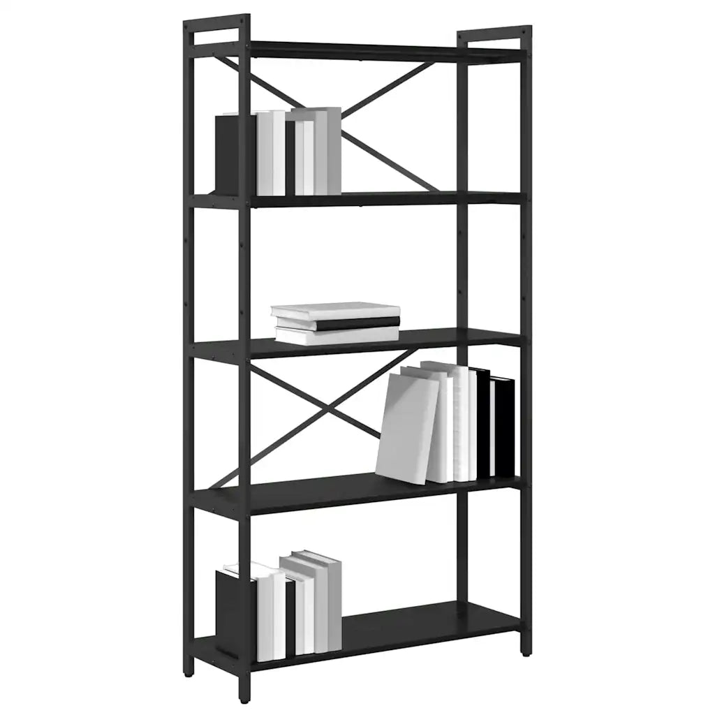 vidaXL Libreria Rovere nero 80 x 30 x 153 cm Legno multistrato