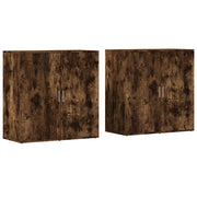 Credenze 2 pz | Madia | Buffet da pranzo | Armadio da pranzo Rovere Fumo 79x38x80 cm in Legno Multistrato