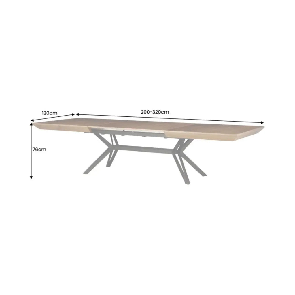 Tavolo da pranzo RADIAM – MDF impiallacciato noce scuro e metallo – 200-320 cm – Allungabile