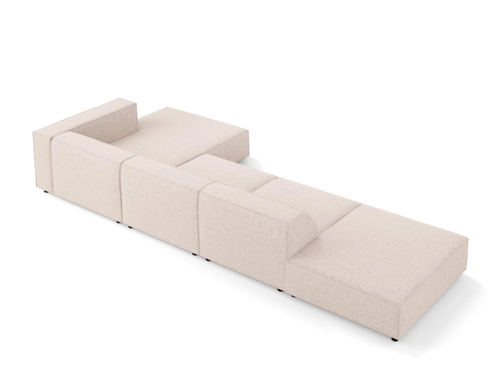 Cosmopolitan Design - Divano angolare destro "Arendal" 5 posti in ciniglia beige 