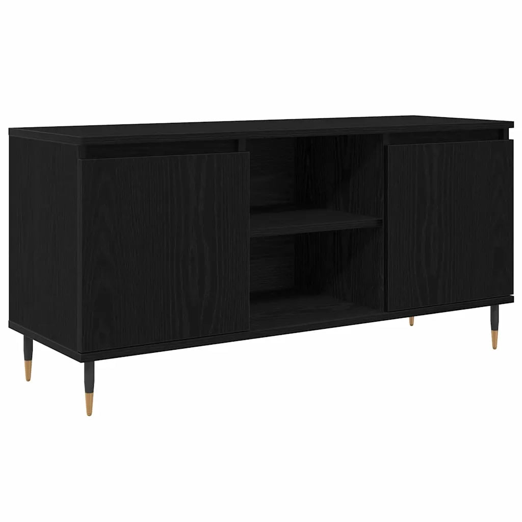 Mobile TV Rovere Nero 104 x 35 x 50 cm Legno multistrato 881931