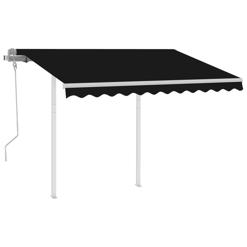 Tenda da Sole Retrattile Manuale con Pali 3x2,5 m Antracite 3069899