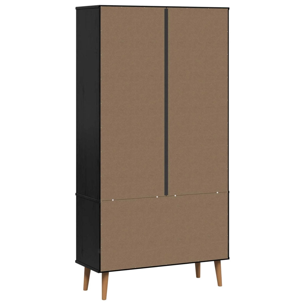 Armadio in Vetro Nero 90 x 35 x 175 cm
