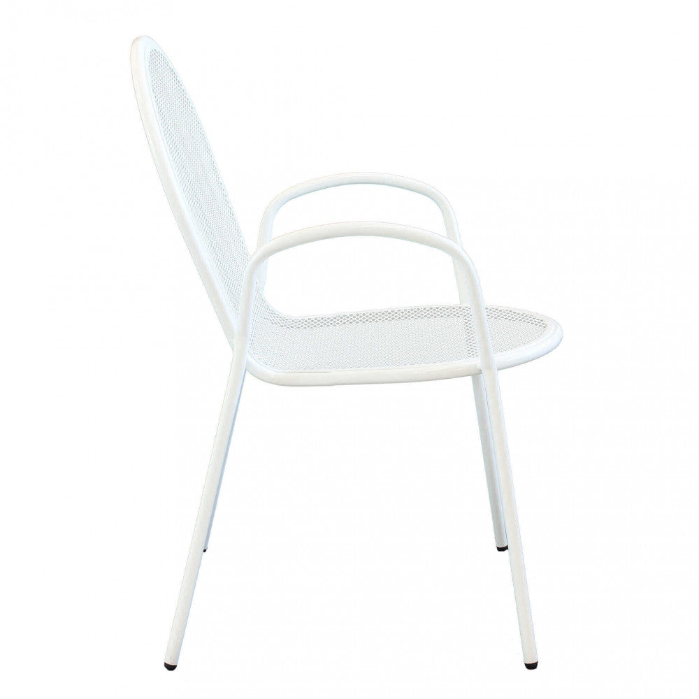 Sedia da Giardino Sheffield Impilabile 54x61x90 h cm in Acciaio Bianco