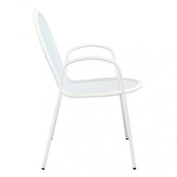 Sedia da Giardino Sheffield Impilabile 54x61x90 h cm in Acciaio Bianco