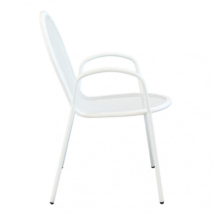 Sedia da Giardino Sheffield Impilabile 54x61x90 h cm in Acciaio Bianco