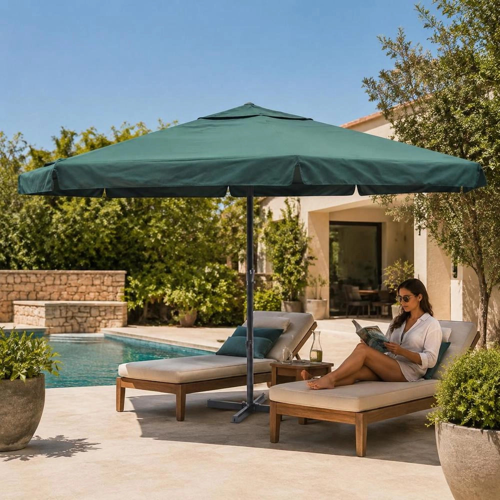 Green Aluminum Parasol, 500 Cm