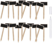 Kit di sostegni per piante in legno - 20 pezzi - Listelli di sostegno - Etichette per piante - Sostegni per piante da giardino - Incluso pennarello 14,8 x 6,3 cm - Pennarelli per giardino