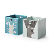 Vicco Scatola pieghevole Grigio-blu 30 x 30 cm Set di 2