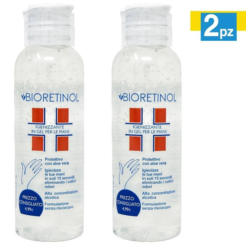 Trade Shop - Set 2 Gel Disinfettante Mani Con Alcool Disinfetta Igienizzante Protettivo 100ml -