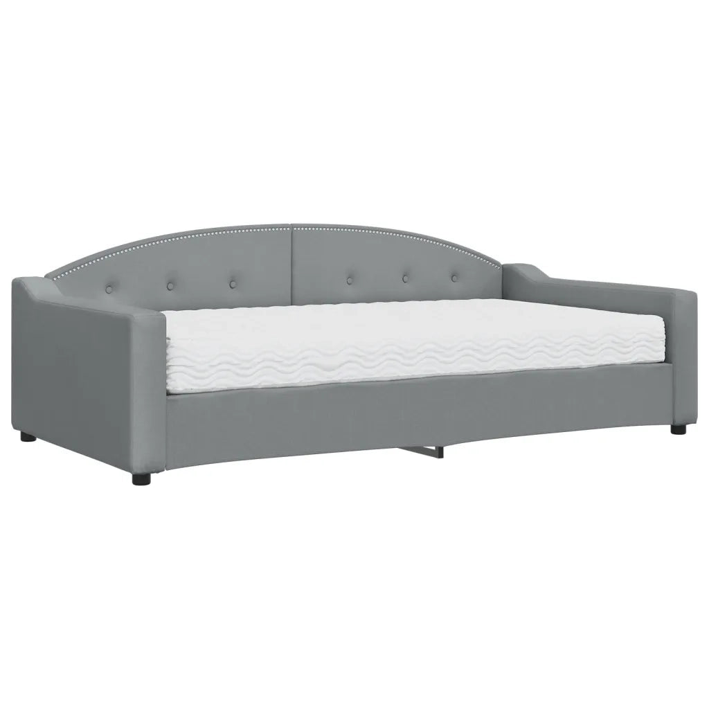 Divano Letto con Materasso Grigio Chiaro 100x200 cm in Tessutocod mxl 80347