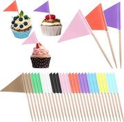 100 Stuks Bandierine per Spazzolini, Bandierine Colorate per Cupcake, Decorazione DIY per Feste e Eventi