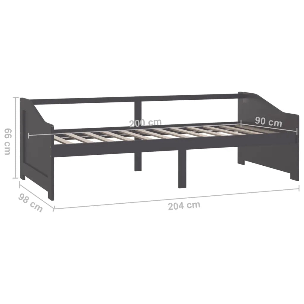 Divano letto | Sof¨¤ letto | Letto singolo a 3 Posti Grigio Legno Massello di Pino 90x200cm