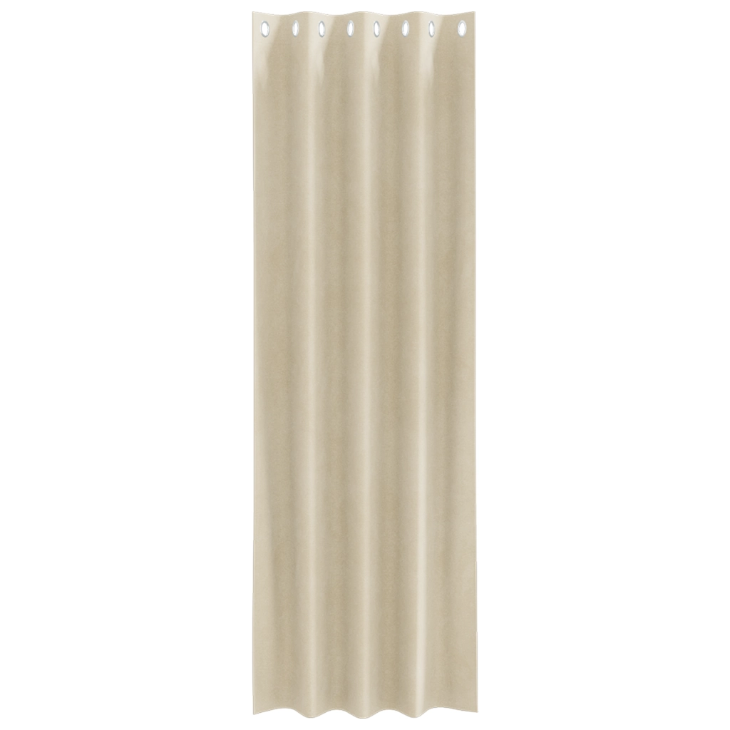 Tende oscuranti  con occhielli 2 pz Panna in velluto