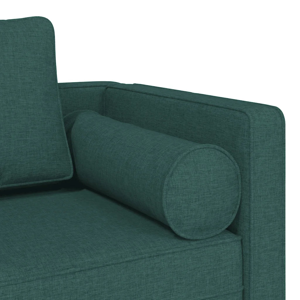 Chaise Longue con Cuscini Verde Scuro in Tessuto CFW2619087